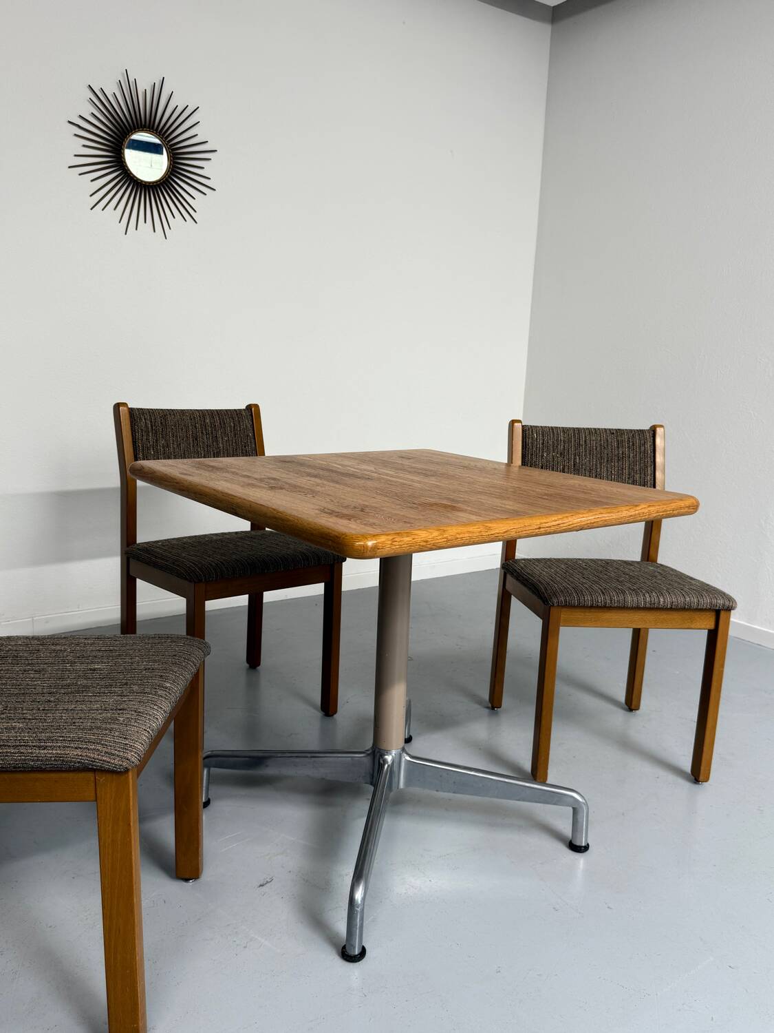 Belform small wooden and metal dining table from the 80s
