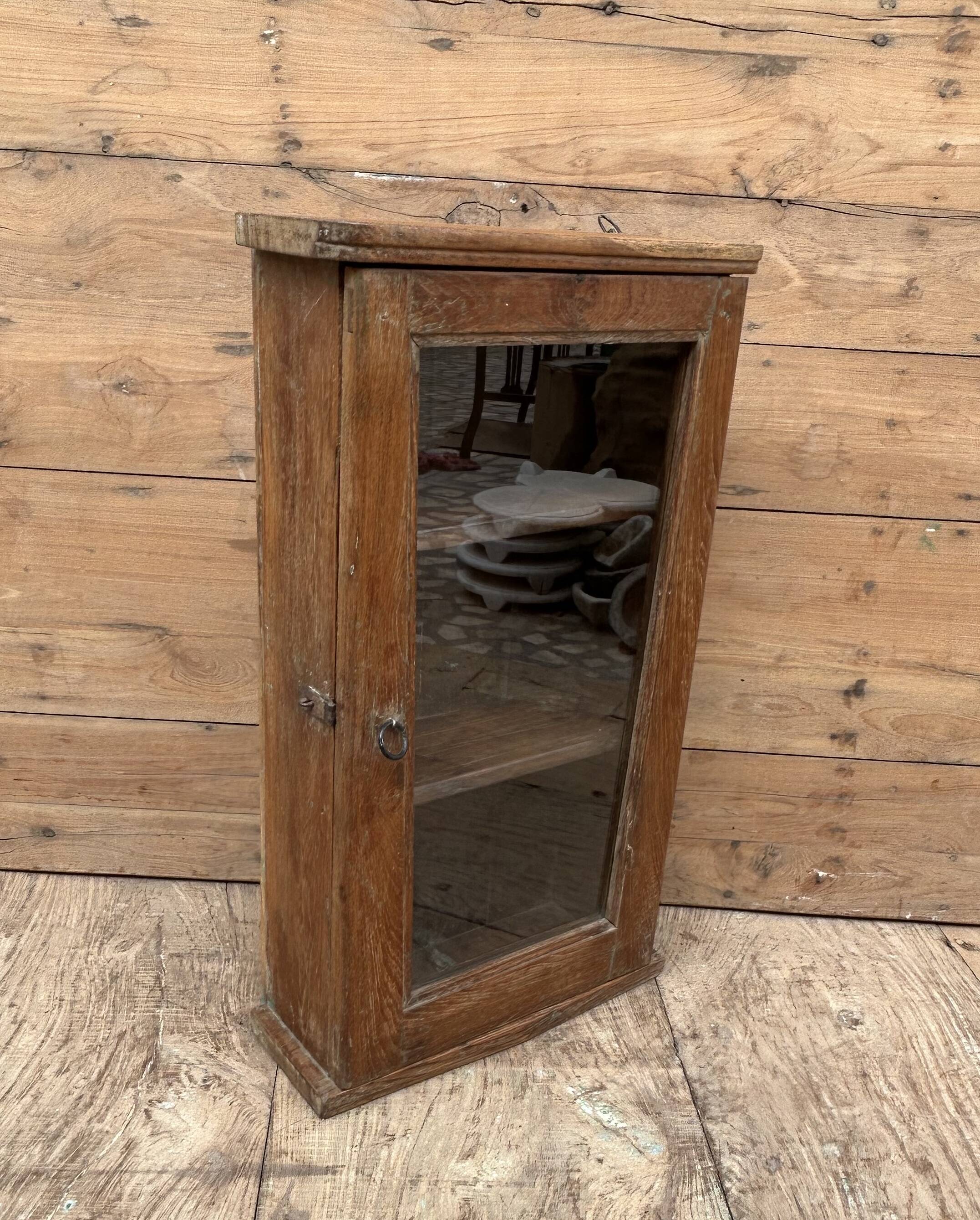 Wall display cabinet in Burmese teak