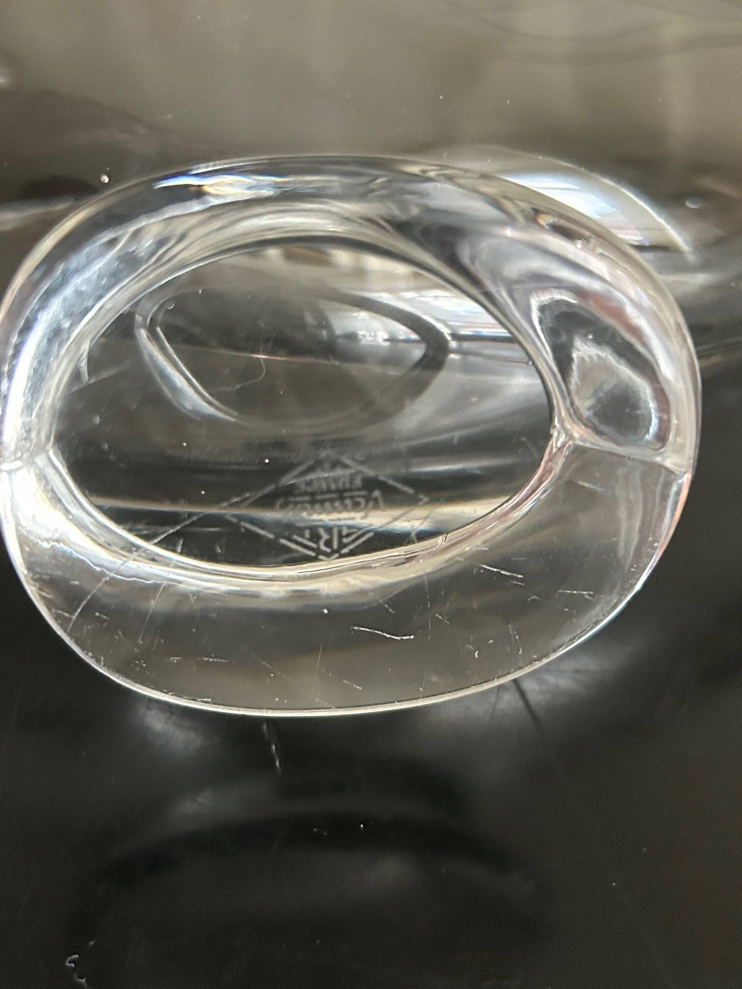 large crystal bird bowl