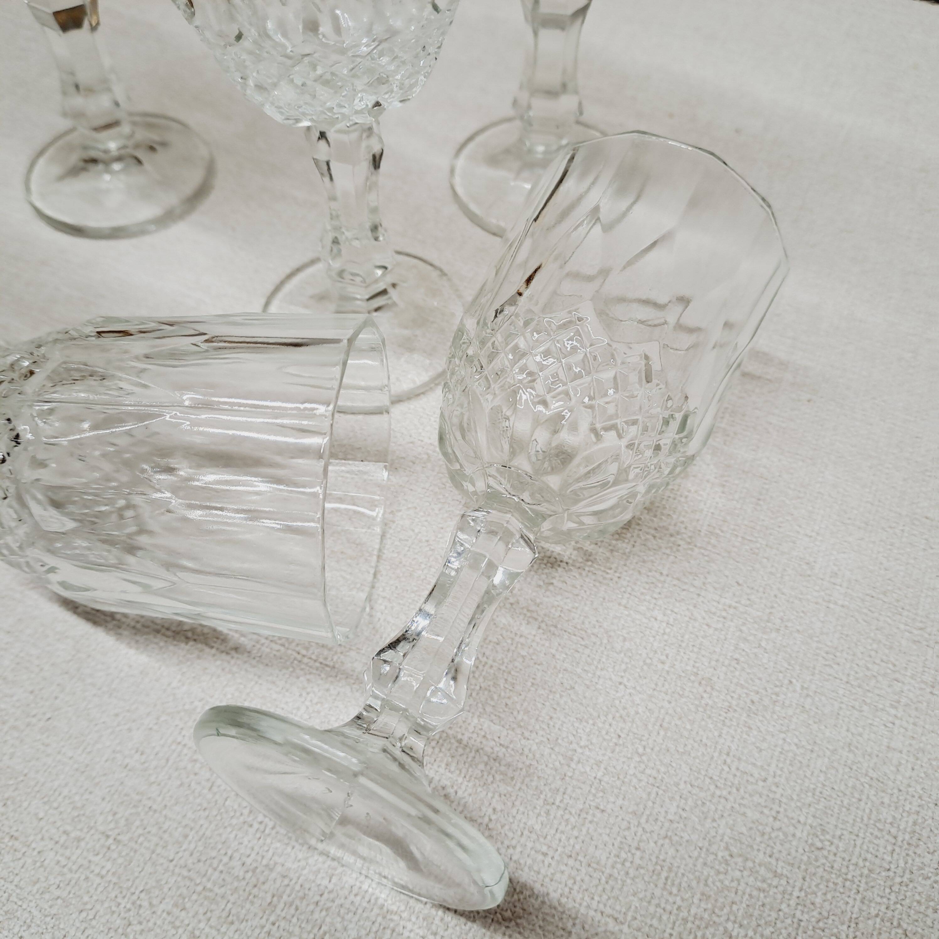 Set 6 verres digestif verre ciselé