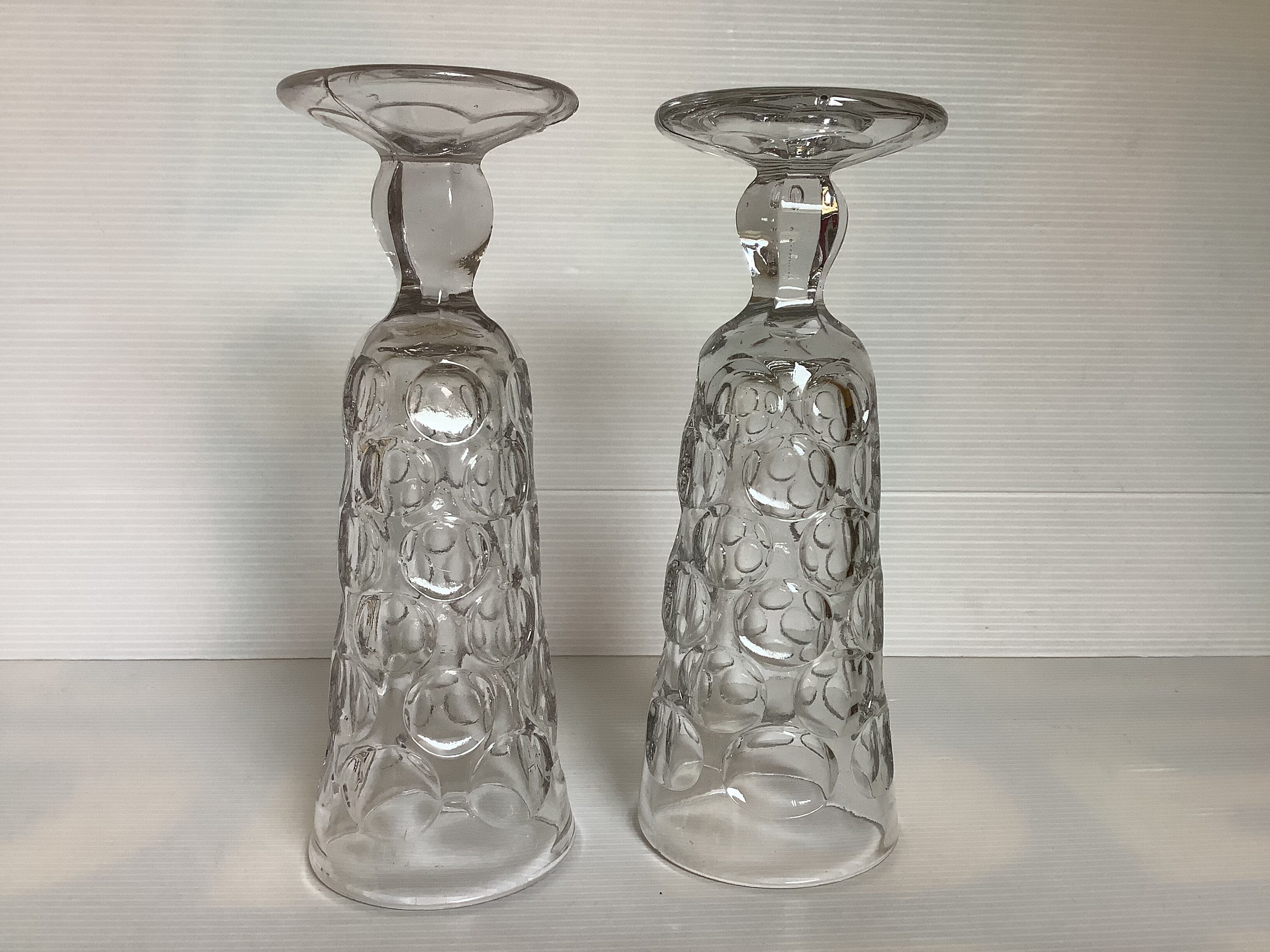 Pair of old glasses with absinthe molded glass