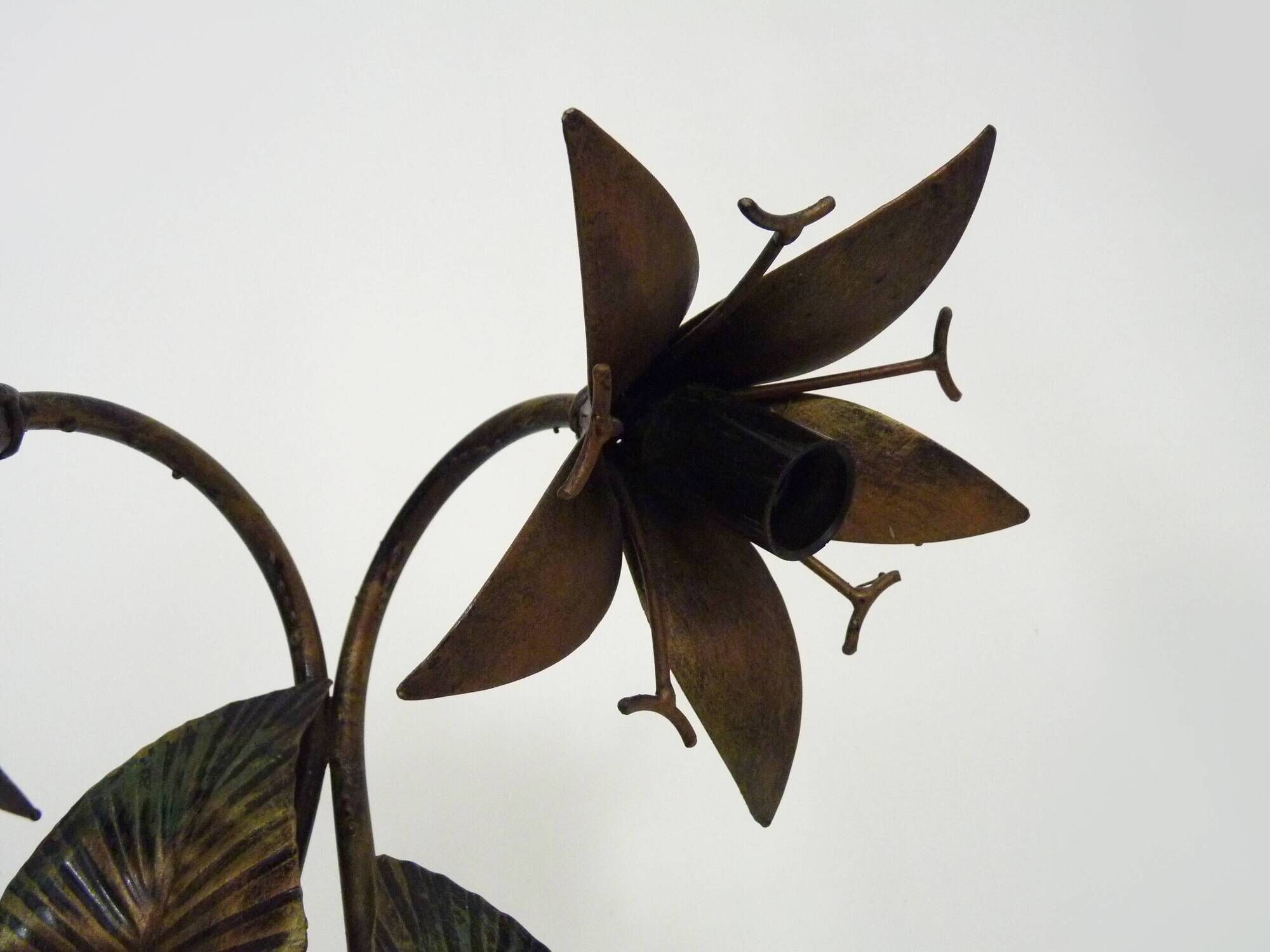 Magnificent floral and foliage lamp, Art Deco style, 1980s