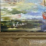 Haitian School 20th Century - Raoul Viard (referenced) - Marine Oil on panel