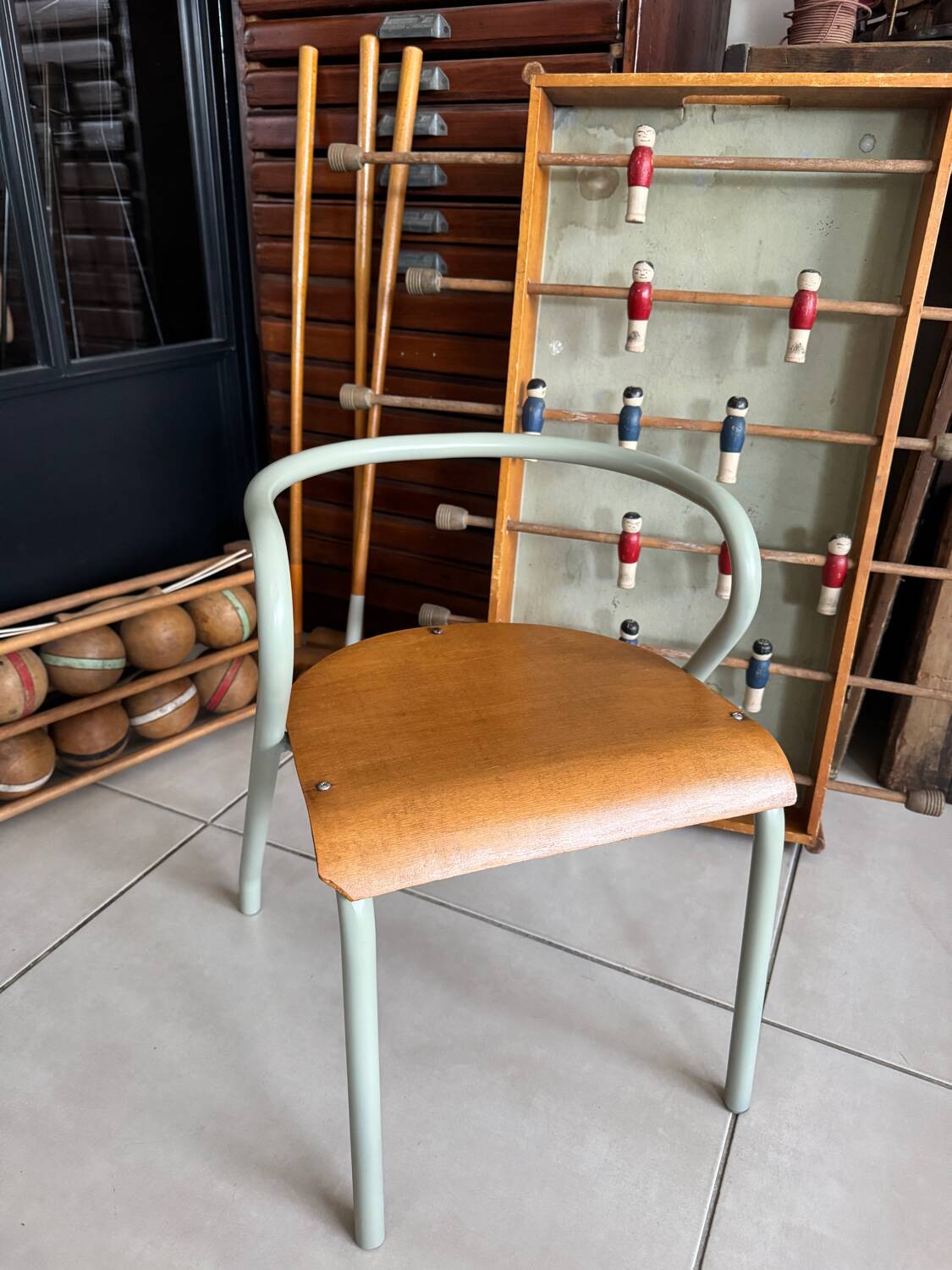 Hitier school chair in metal and wood