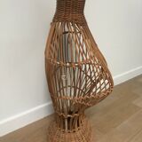 Wicker rattan bust mannequin