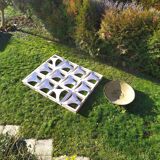 9 éléments de faïence en céramique, architecture space age