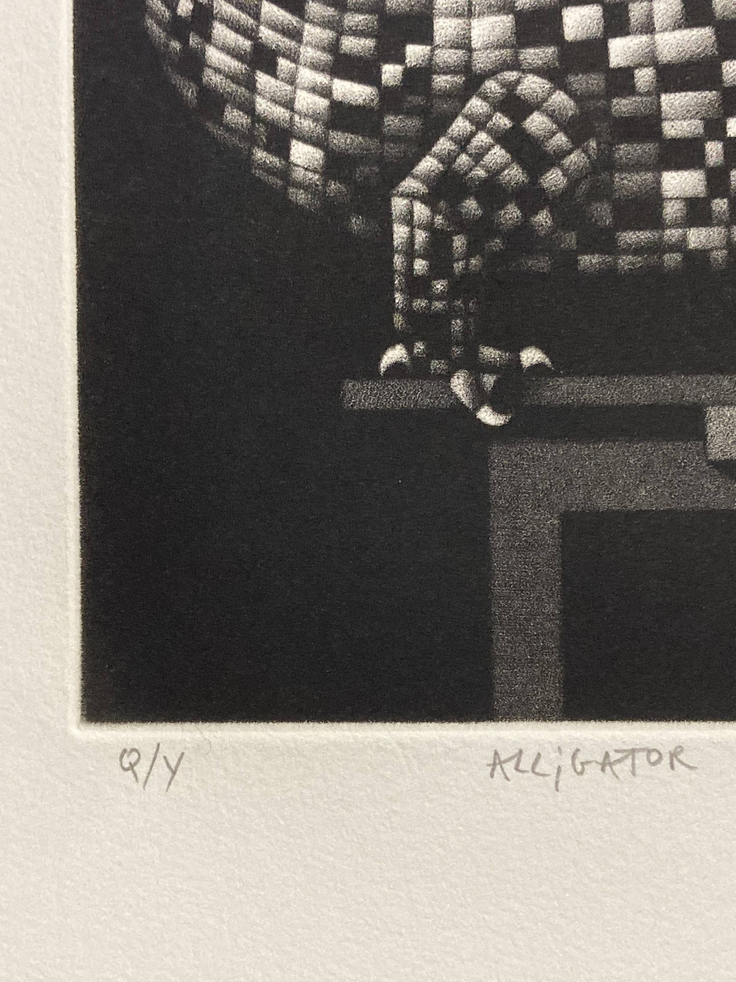 Mario avati (1921-2009), alligator, black and white, 1970