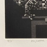 Mario avati (1921-2009), alligator, black and white, 1970