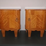 Pair of bedside lemon tree and brass