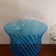 Blue spiral blown glass vase