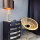Rattan and metal armchair