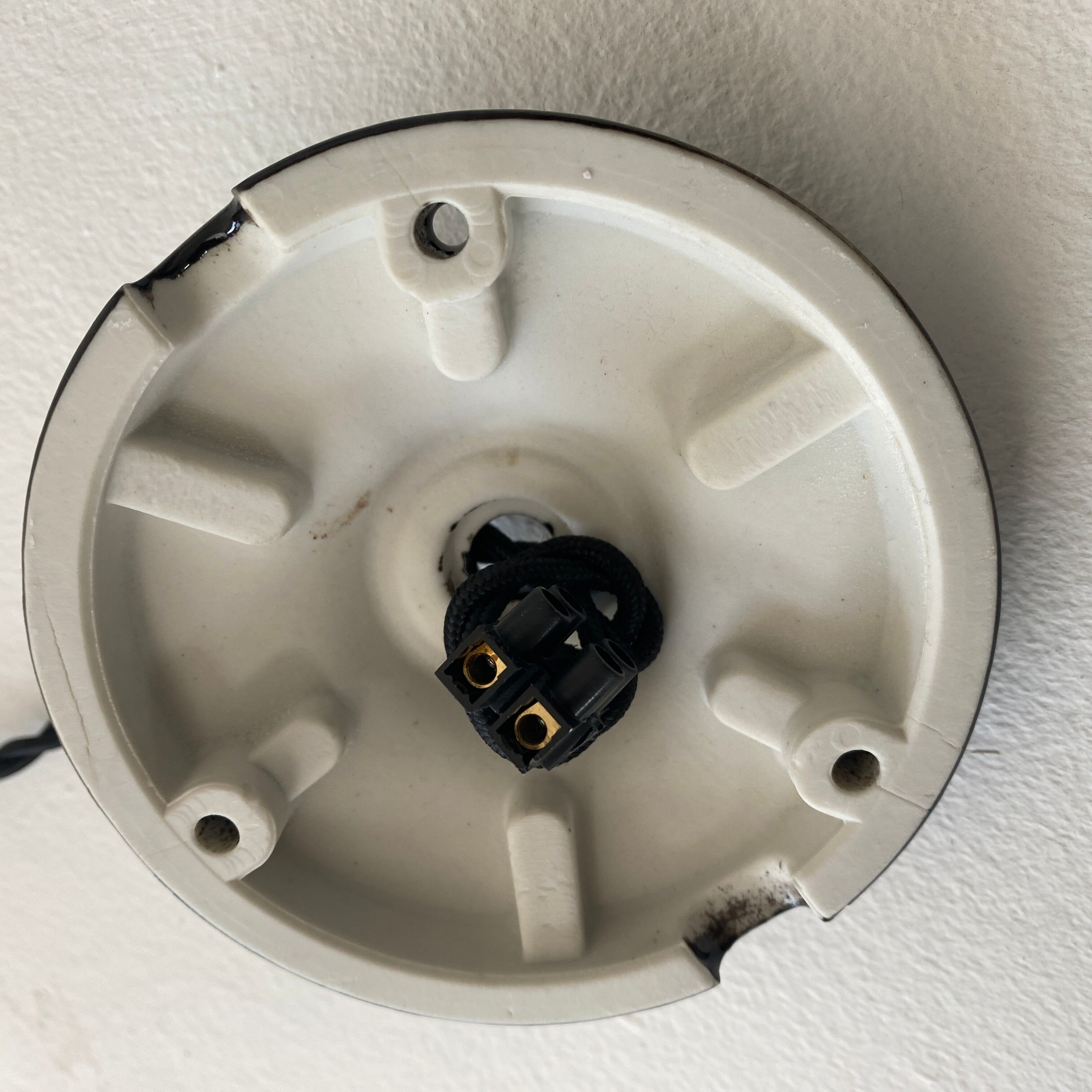 Pair of old round pendant lamps 15 cm vintage