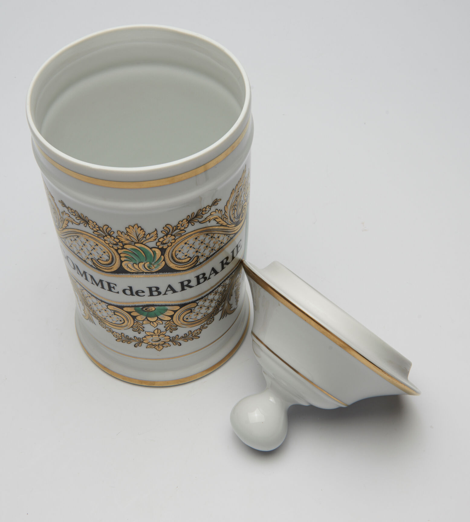 Pharmacy jar "Gum of Barbary", in Limoges porcelain