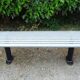 Perforated metal bench