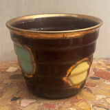 Vintage ribbed ceramic cache pot