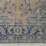 Vintage Blue & Sand Beige Large Persian Rug, 246x344Cm
