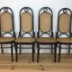 4 bistro chairs number 17 in curved wood and canning