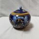 Large Gien blue sugar bowl or candy dish, Renaissance model