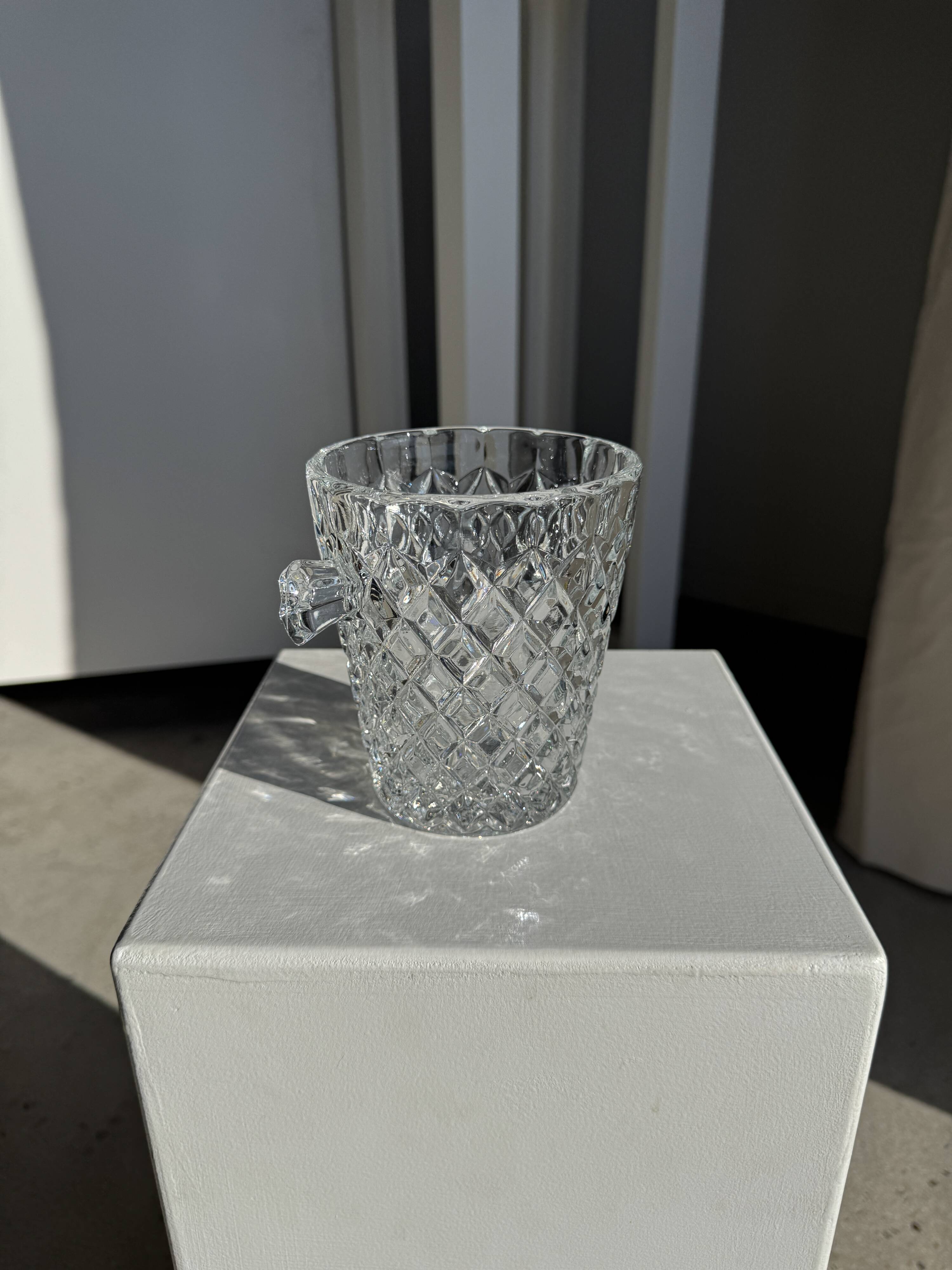 Classic vintage glass ice bucket H14 D12