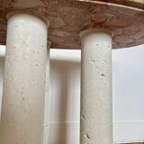 Pink marble and concrete coffee table