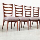 Set of six dining chairs Gaston Poisson style