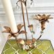 Flower and tassel applique candle holder