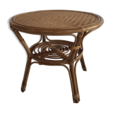 Coffee table 70s braided rattan