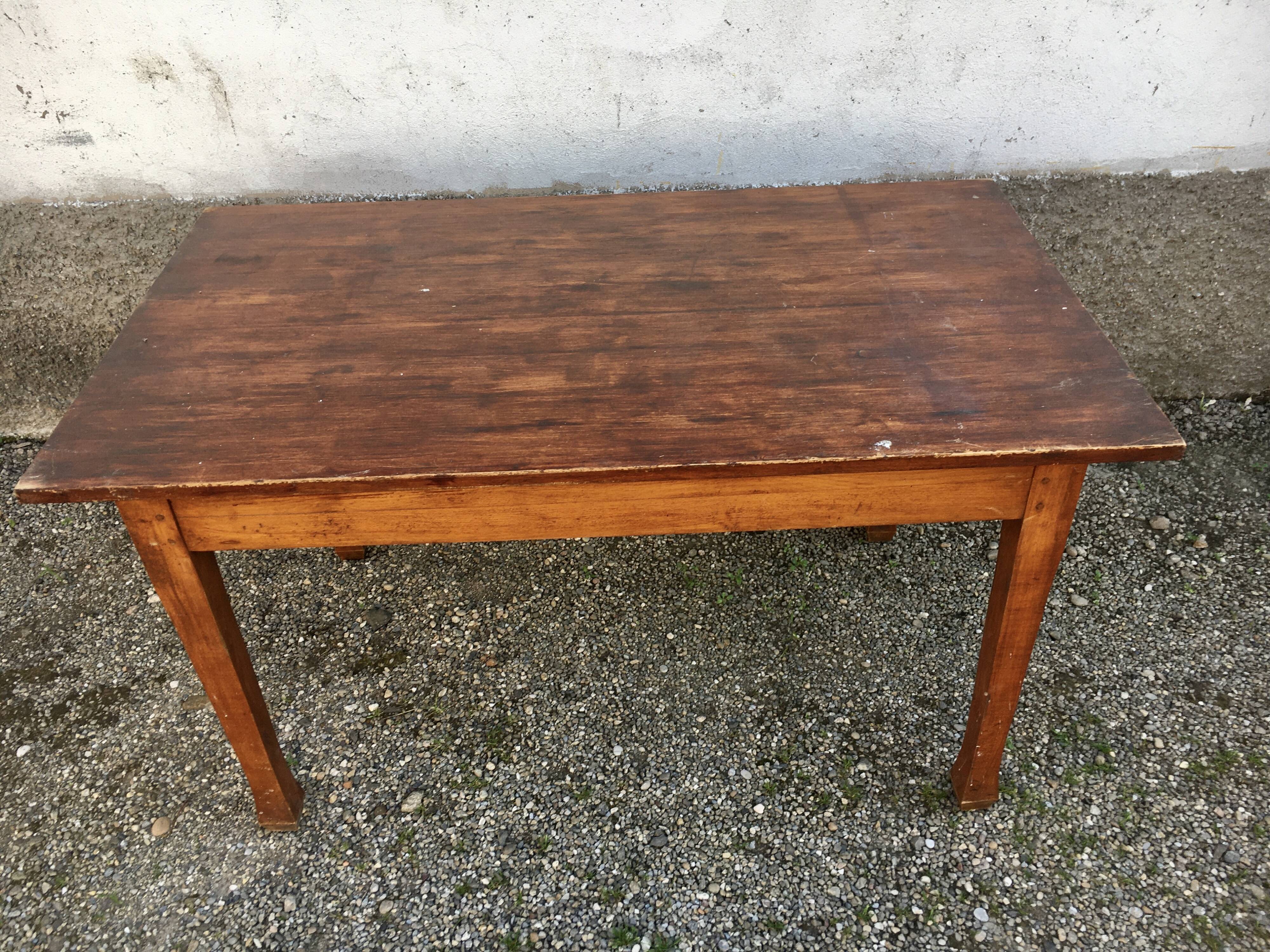 Farmhouse table bistro old trumpet feet