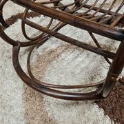Rocking-chair en bambou rotin 1970 vintage