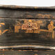 Worker Napoleon III, black lacquered wood with Asian decoration painted gold