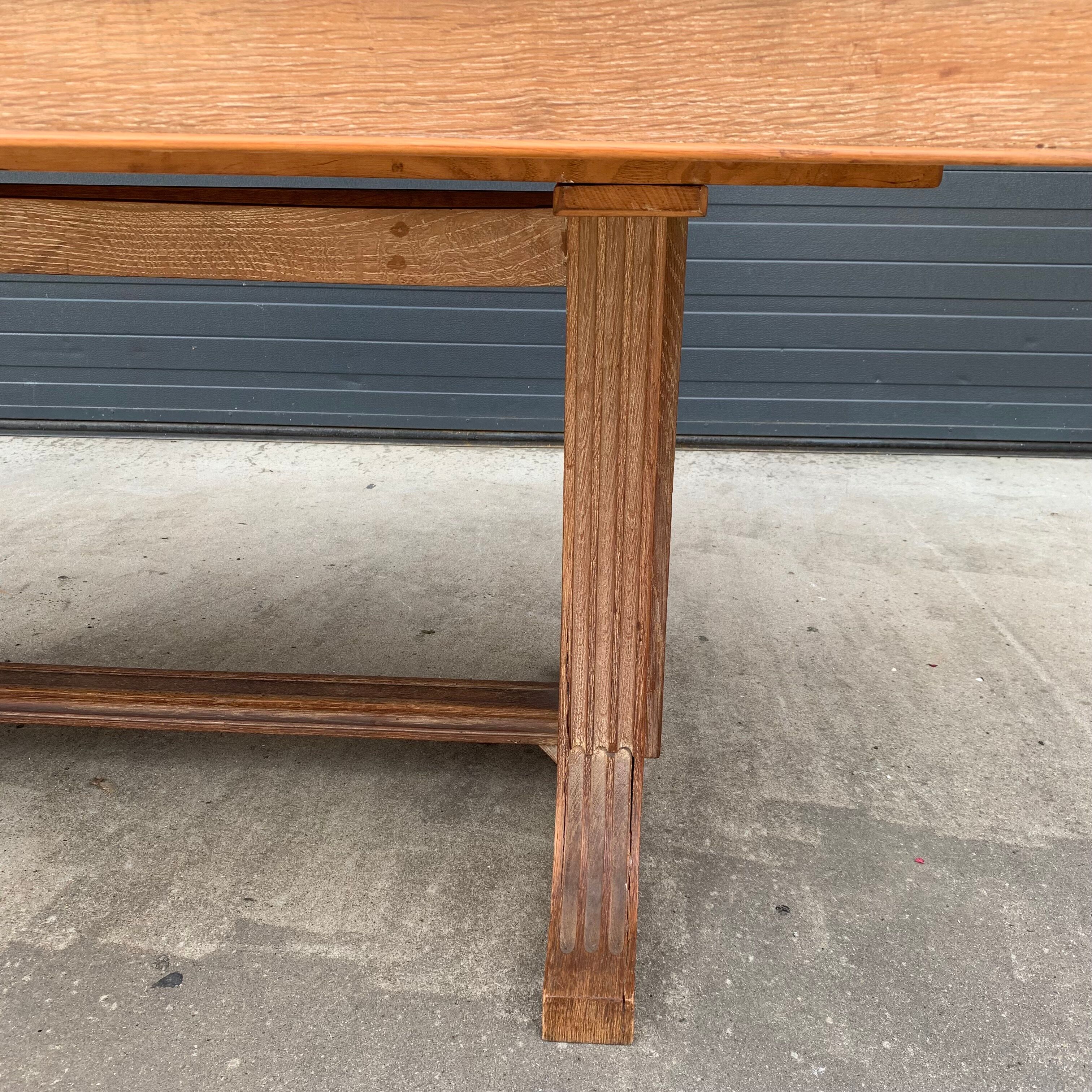 Art Deco dining table in cerused oak circa 1940