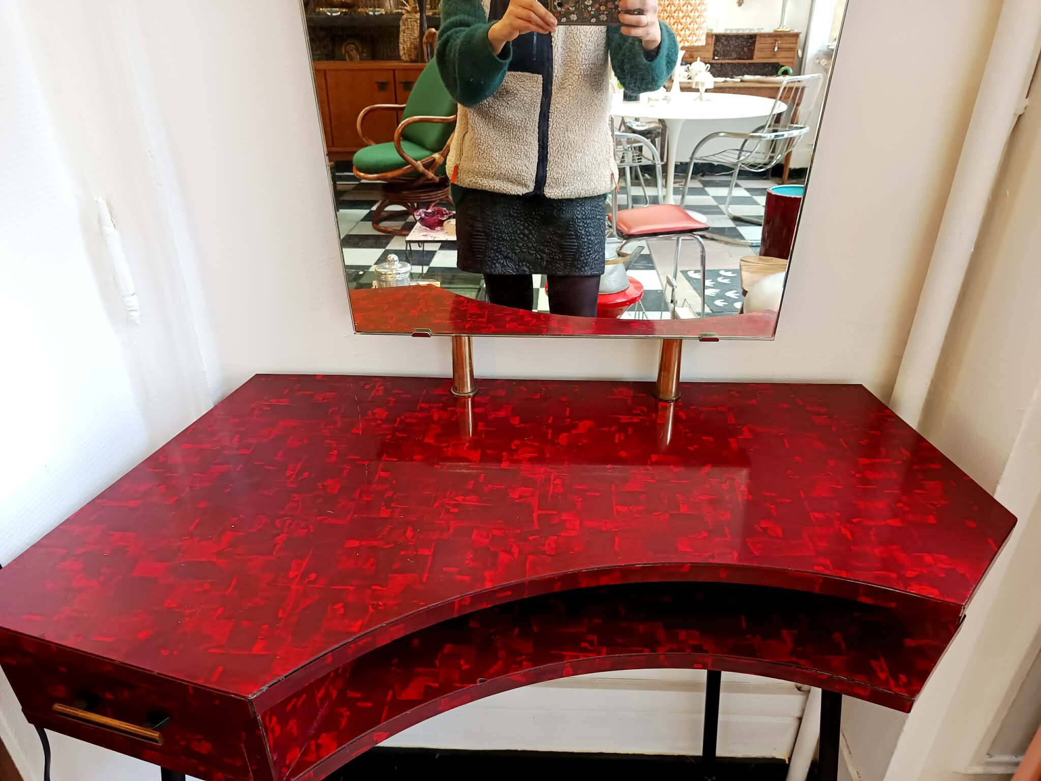 1950s marble-effect formica hairdresser's table