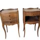 Pair of Louis XV style oak bedside tables