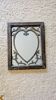 Wooden mirror with heart motif – natural patina