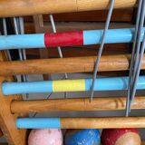 Old wooden croquet game