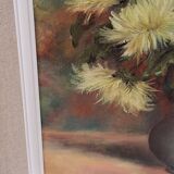 Table of yellow chrysanthemums