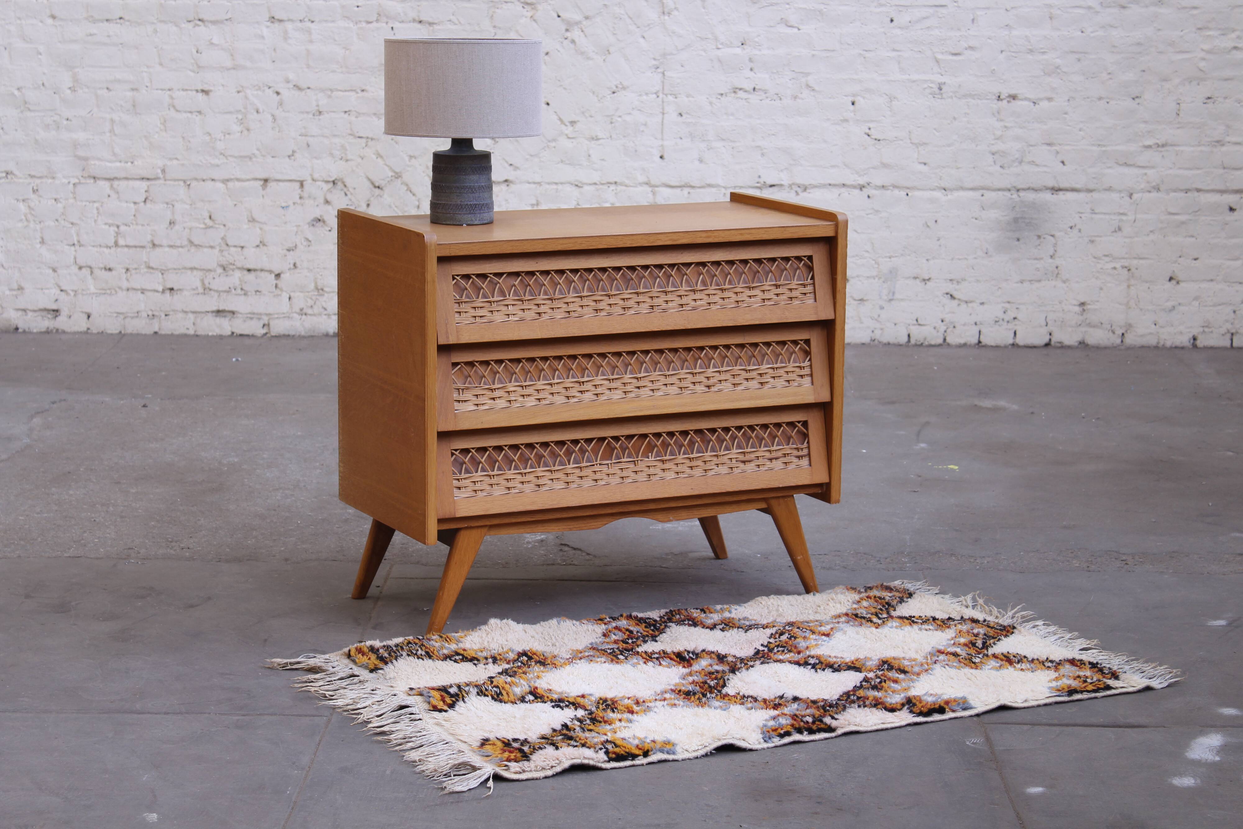 Vintage rattan dresser