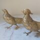 Set of 2 brass sculptures, pheasant couple