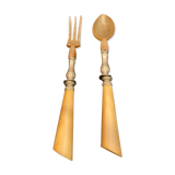 Silver and horn salad cutlery