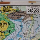 Ancient school map No.39 "France - Geology"