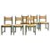 Odessa dining chairs set of 6, stained birchwood, Danish cord, 1970s