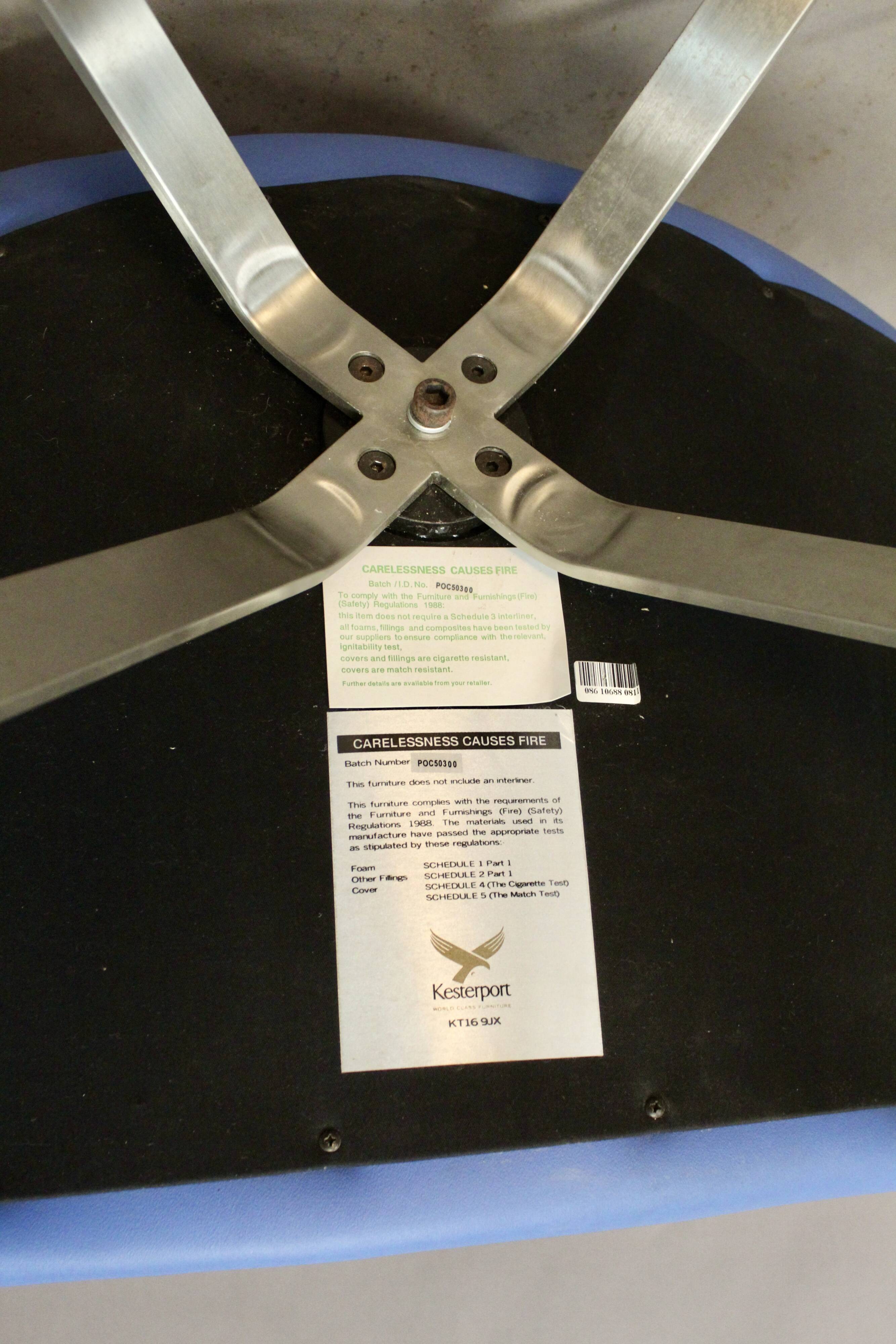 Pair of Kesterport Skai Blue Designer Armchairs