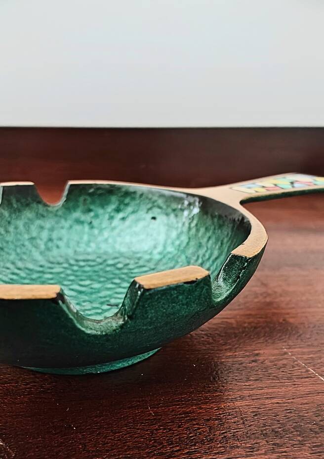 Mosaic and Brass Ashtray from the 1960s
