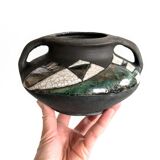 Vintage Ceramic Vase | Raku Glazing | Bohemian Eclectic
