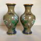 Pair of cloisonné enamel vases