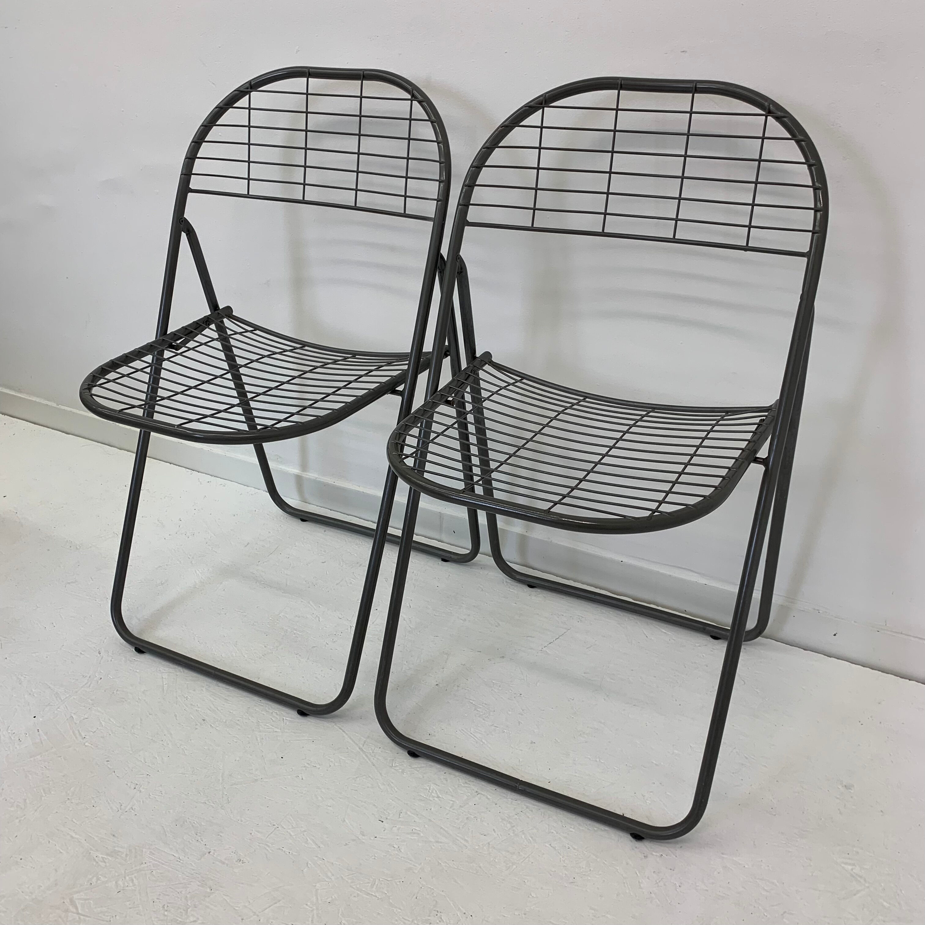 Ensemble de 2 chaises métalliques post-modernes par Niels Gammelgaard pour Ikea, années 1980