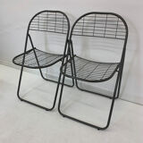 Set of 2 post modern wire chairs by Niels Gammelgaard for Ikea , 1980's