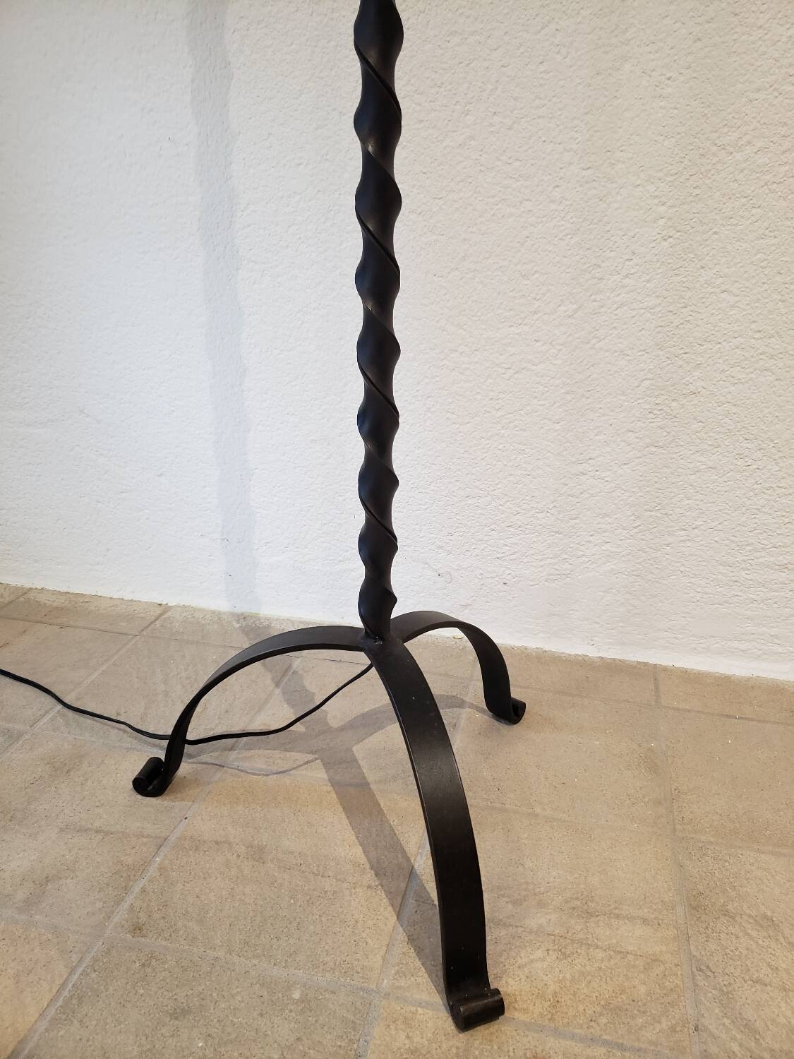 Brutalist wrought iron floor lamp