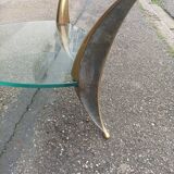 Table basse bronze et verre