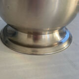 Stainless steel champagne bucket signed Guy Degrenne, antique metal decoration -